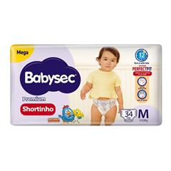 FRALDA BABYSEC SHORTINHO MEGA M 34UN