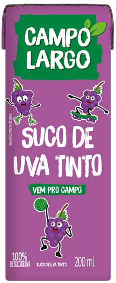 SUCO INTEGRAL UVA CAMPO LARGO 200ML TP