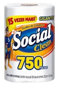 PAPEL TOALHA SOCIAL CLEAN 750F